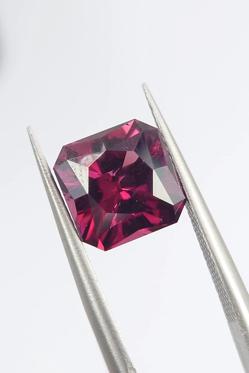 3.33ct Natural Pinkish Red Rhodolite Garnet Emerald Cut Loose Gemstone From Tanzania — view 6